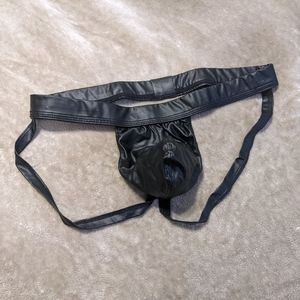 Black leather jockstrap